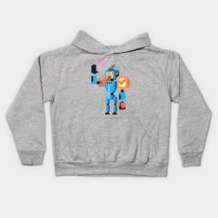 Pixel Robot 64bit Kids Hoodie